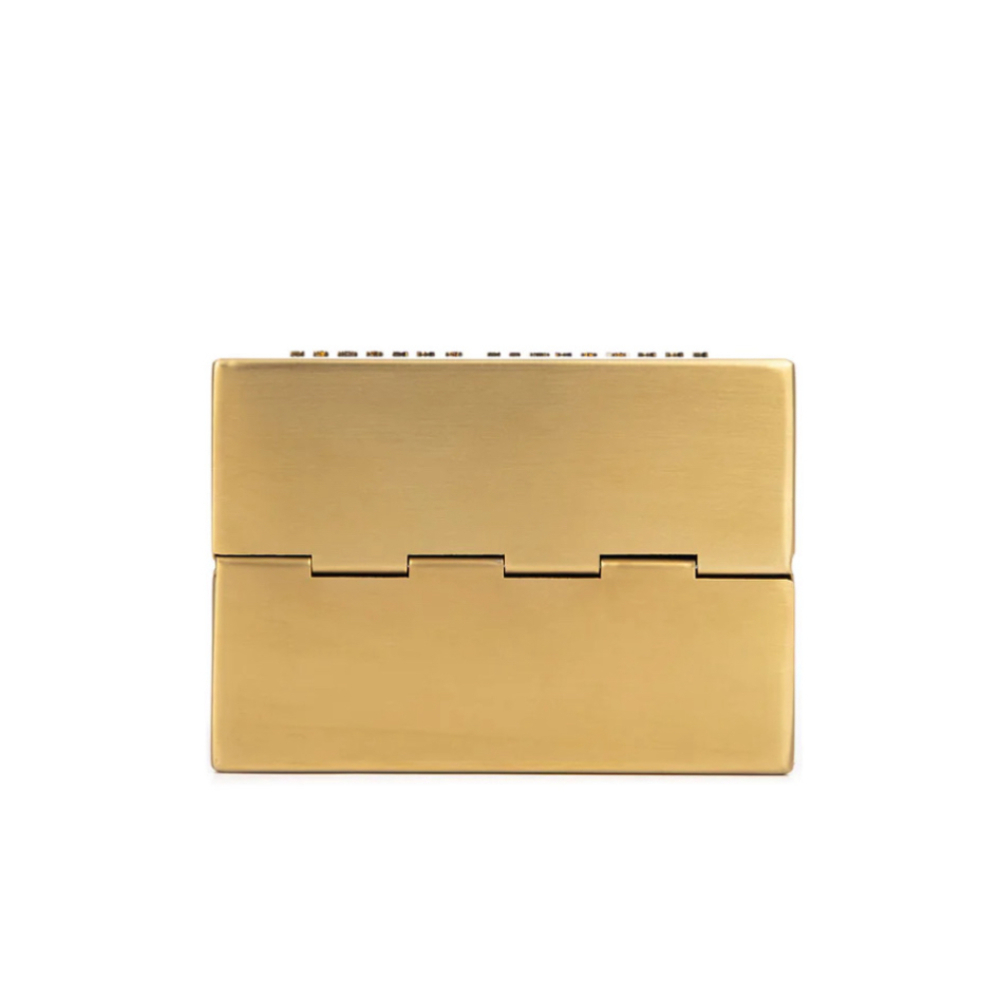 Brandon Blackwood Mini Metal Minaudière Evening Bag in Gold with Chain - Picture 5 of 12